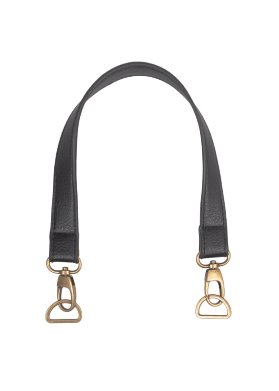 Go Handmade Väskhandtag med Karbinhake med D-ring Svart/Brons