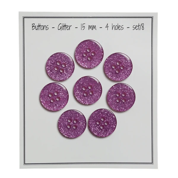 Go Handmade Glitterknappar Rosa