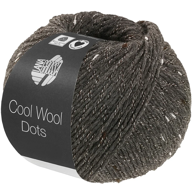 Lana Grossa Cool Wool Dots 10 Mörkgrå