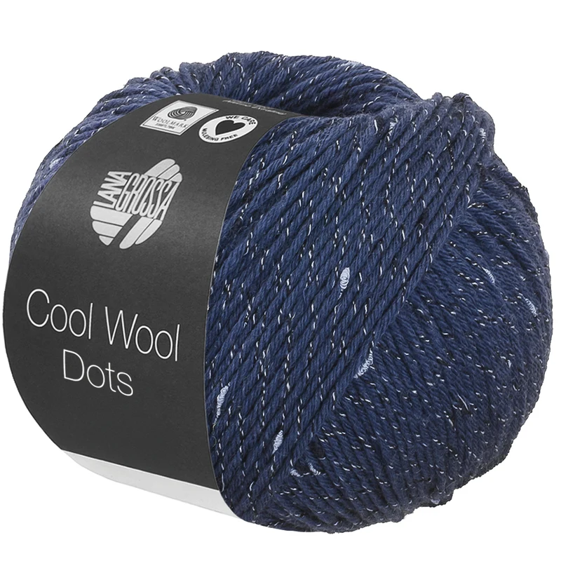 Lana Grossa Cool Wool Dots 02 Mörkblå