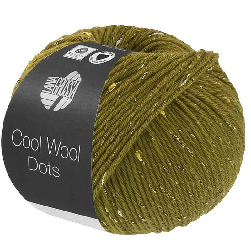 Lana Grossa Cool Wool Dots 07 Olivgrön
