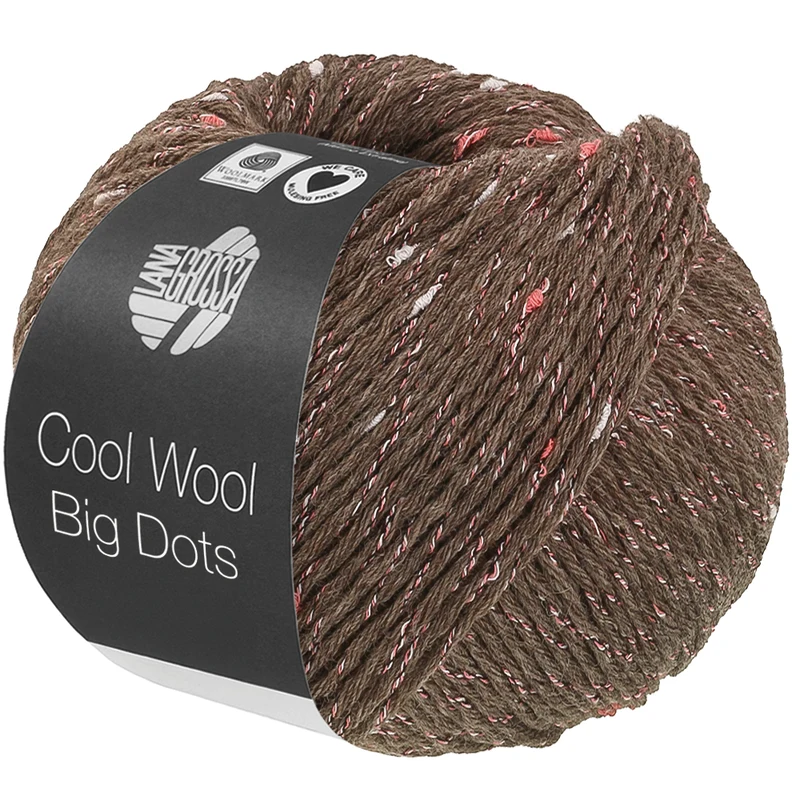 Lana Grossa Cool Wool Big Dots 111 Gråbrun