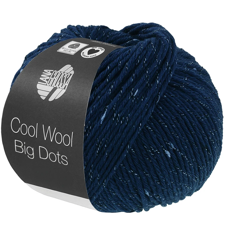 Lana Grossa Cool Wool Big Dots 102 Mörkblå
