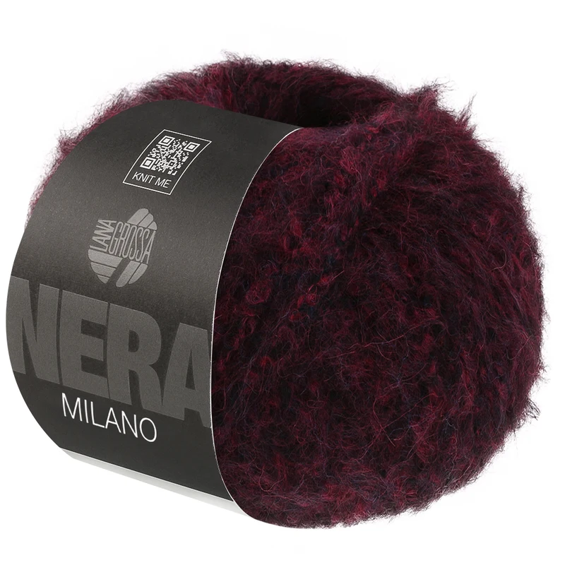 Lana Grossa Milano 12 Mörkröd/svartmelerad