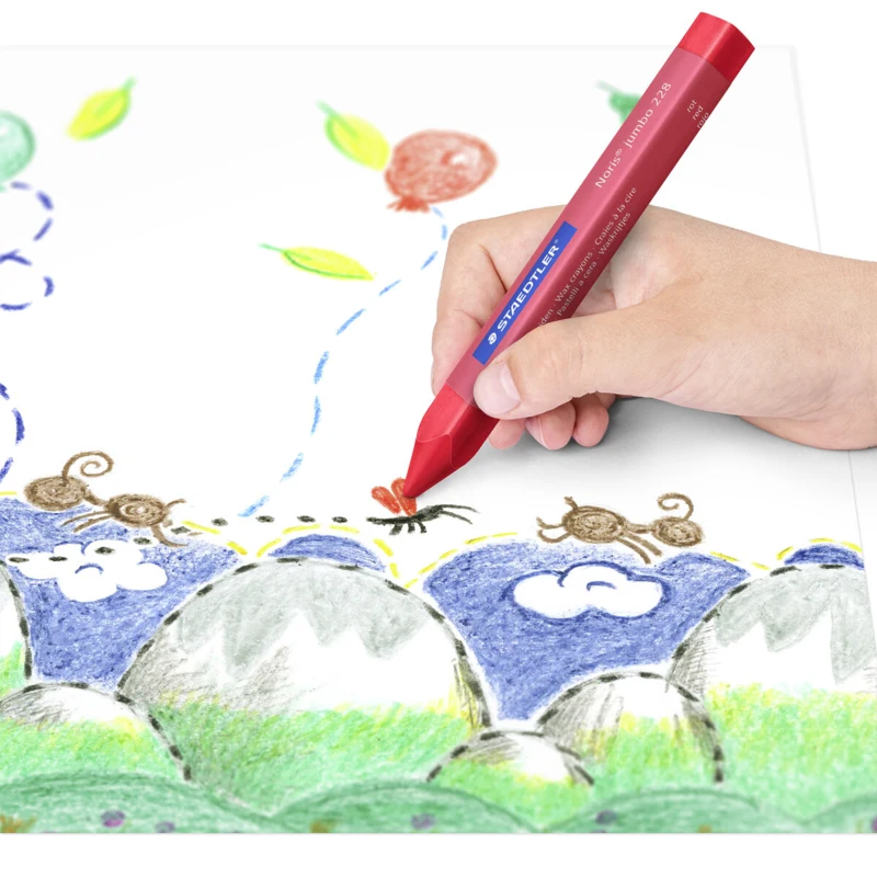 STAEDTLER Noris Club jumbo 229 vaxfärger, 12 st – Användning