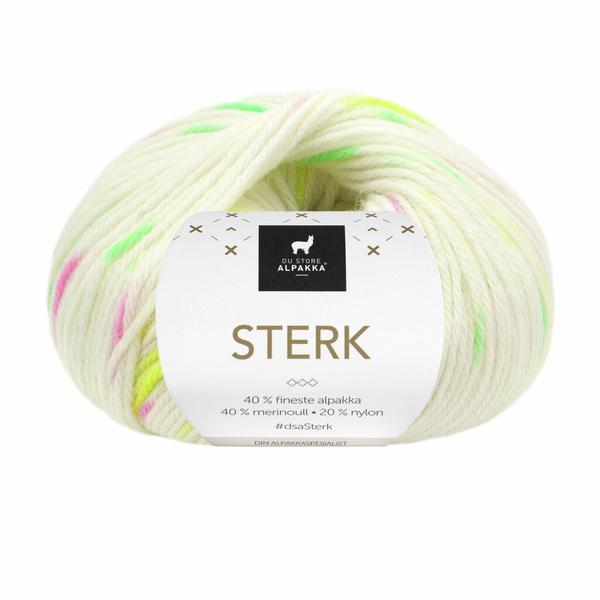 Du Store Alpakka STERK 925 Vit/neon
