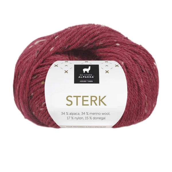 Du Store Alpakka Sterk 934 Djup röd tweed
