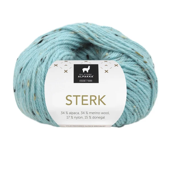 Du Store Alpakka Sterk 928 Karibiskt blå tweed