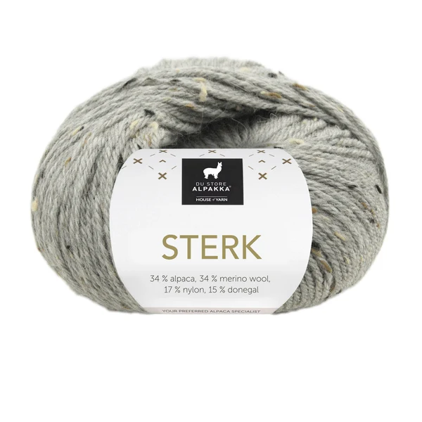 Du Store Alpakka Sterk 931 Gråmelerad tweed