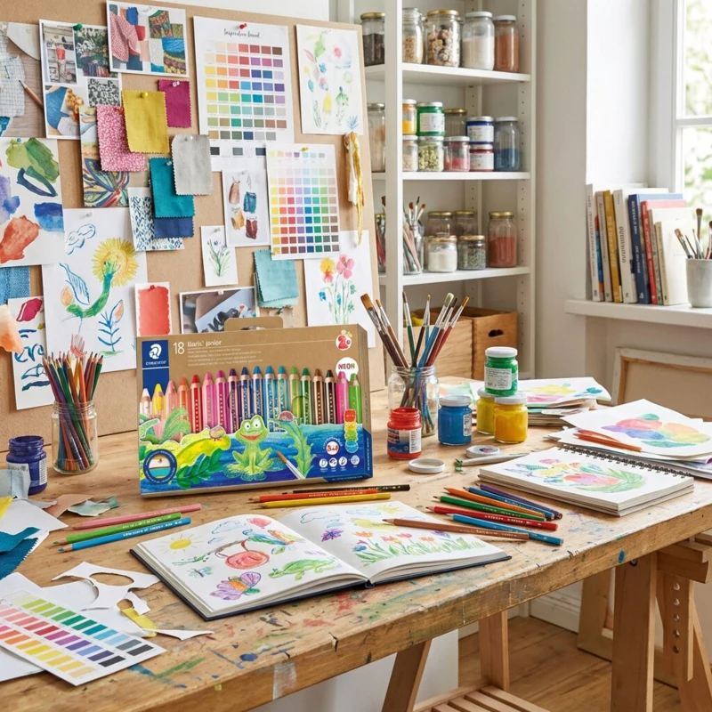 STAEDTLER Buddy 3-i-1 färgpennor, 18 st – Huvudbild