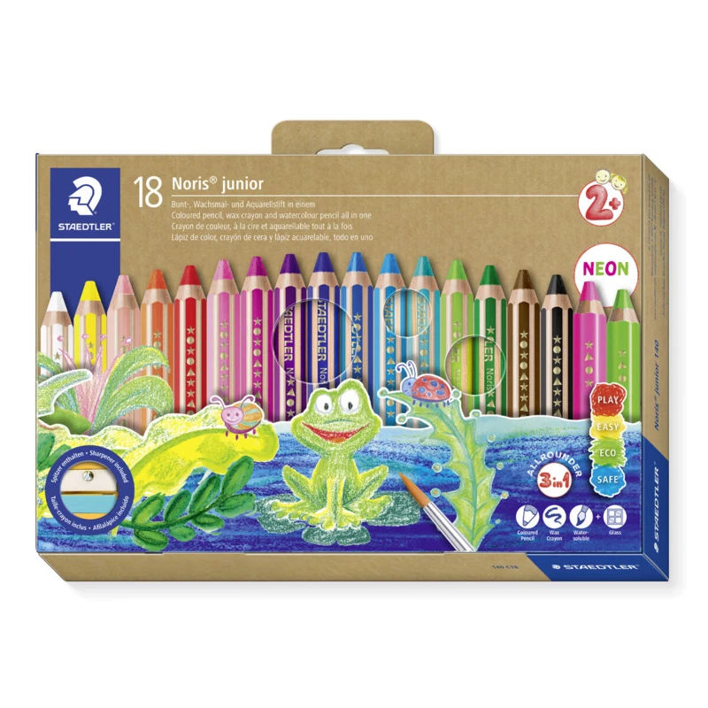STAEDTLER Buddy 3-i-1 färgpennor, 18 st – Huvudbild