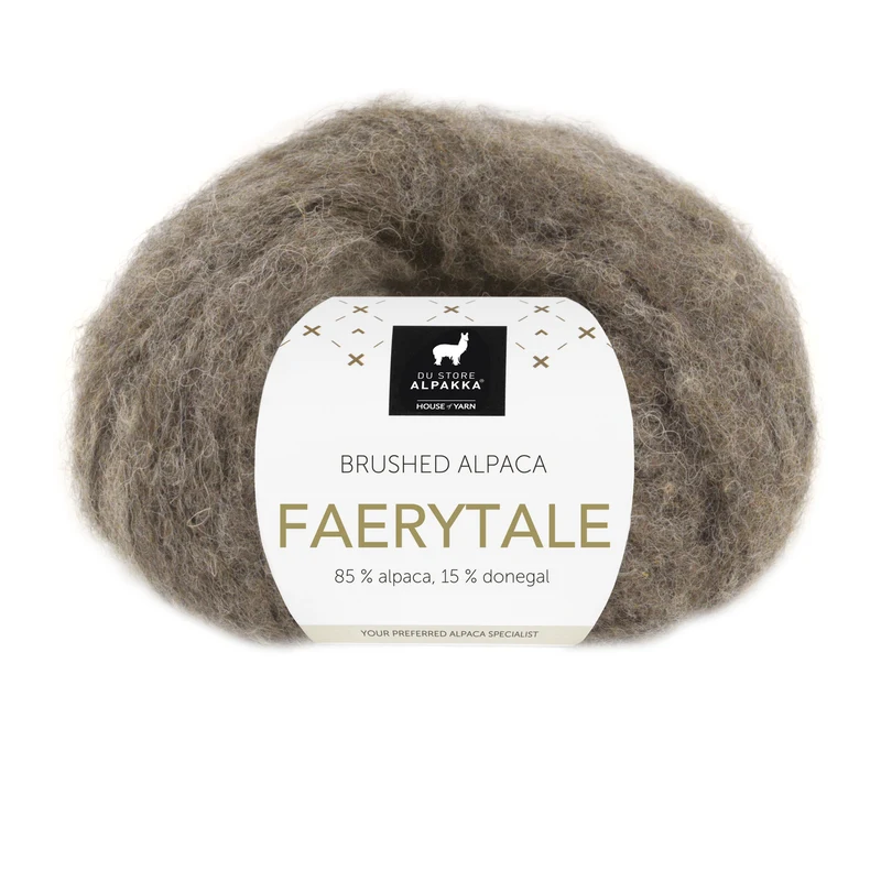Du Store Alpakka Faerytale 817 Mörk gråbrunmelerad tweed