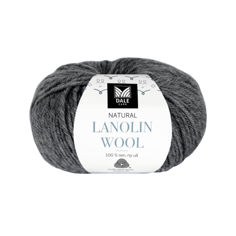 Dale Lanolin Wool 1419 Mörk grå melerad