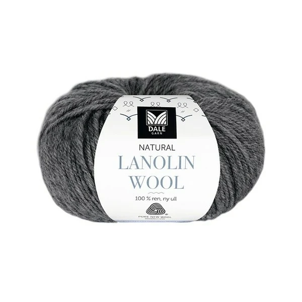 Dale Natural Lanolin Wool 1419 Mörk grå melerad