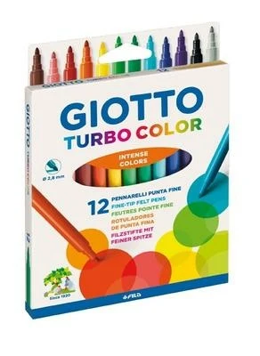 Giotto Turbo Color Tuschpennor, 12 st