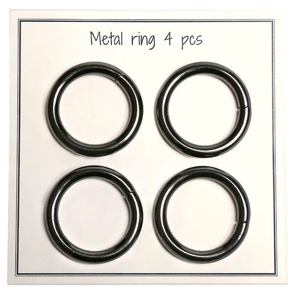 Go Handmade Metall O-ring, 4 st, 30 mm 53 Mörkgrå