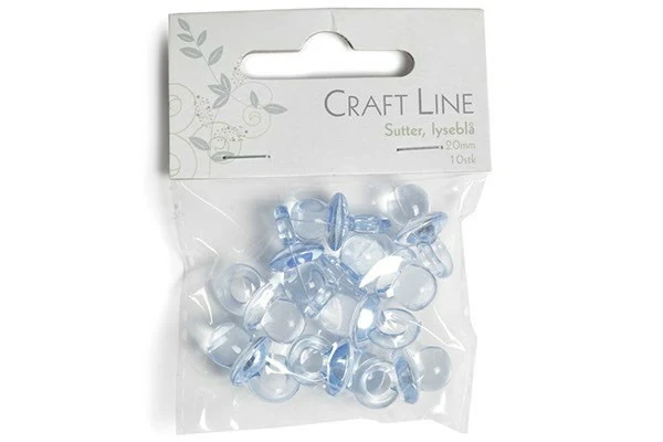 Craft Line Nappar Ljusblå 20 mm, 10 st