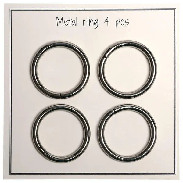 Go Handmade Metall O-ring, 4 st, 28 mm 46 Silver