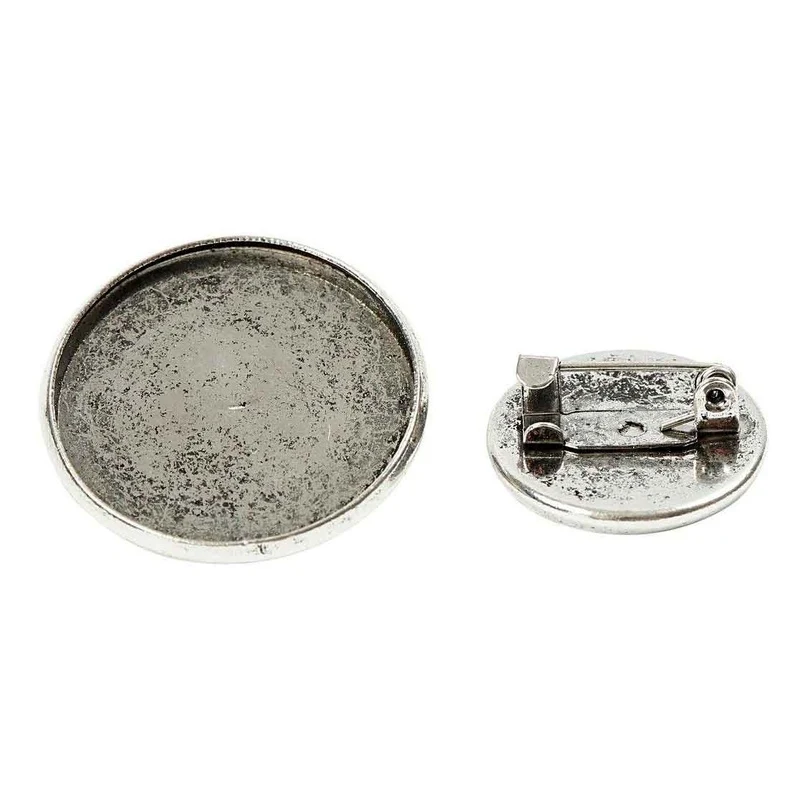 Broschnålar Antik silver blandad str, 6 st