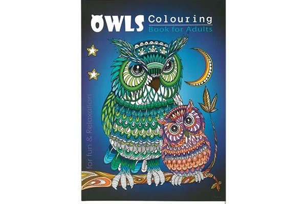 Målarbok A4 Owls, 32 sidor