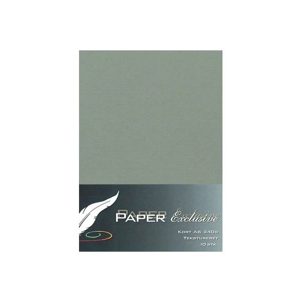 Paper Exclusive Dubbelkort A6, 240 g, 10 st Mörk grå
