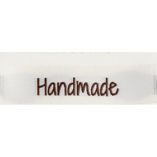 Go Handmade Vävt Label, Dubbelsidig, 50 x 11,5 mm, 10 st