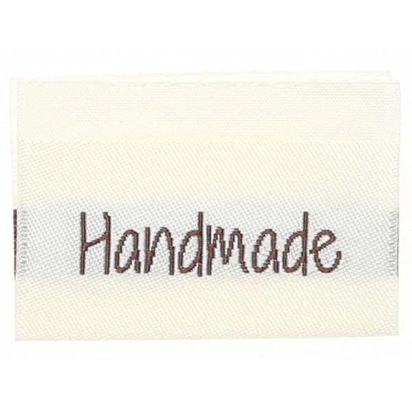 Go Handmade Vävt Label, Dubbelsidig, 35 x 19 mm, 10 st Handmade