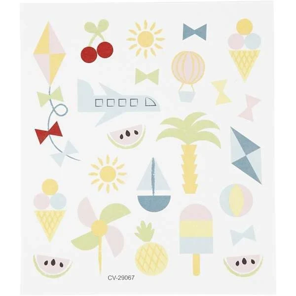 Stickers, Blandad, ark 15 x 16,5 cm, 1 ark