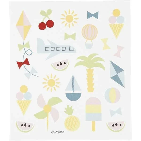 Stickers, Blandad, ark 15 x 16,5 cm, 1 ark