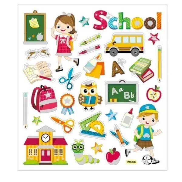 Stickers, Blandad, ark 15 x 16,5 cm, 1 ark Ögon Skola