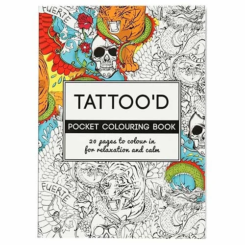 Målarbok Tattoo'd 10,5 x 14,5 cm, 20 sidor