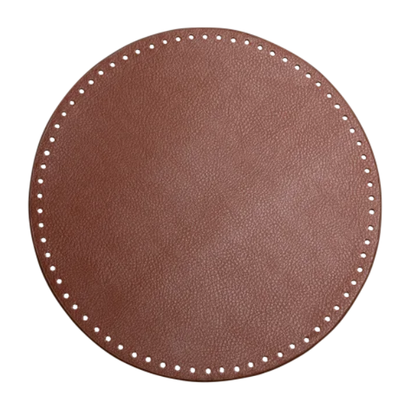 Go Handmade Väskbotten, PU-läder, Rund, 30 cm 22571 Brun