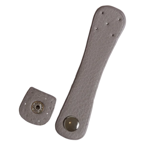 Go Handmade Väskrem med silver tryckknapp 2x11 cm Beige/Silver