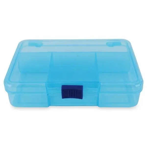 Plastlåda med lock Blå 14,5 x 10 cm, 5 fack