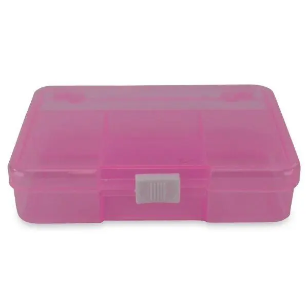 Plastlåda med lock Pink 14,5 x 10 cm, 5 fack