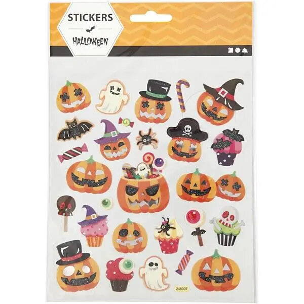 Stickers, Halloweenpumpor, 28 stk, 1 ark