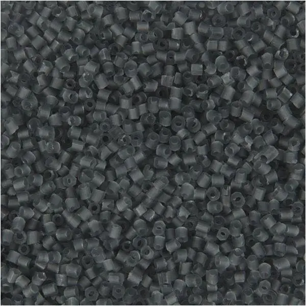 Rocaipärlor, Rörpärlor 1,7 mm Transparent grå
