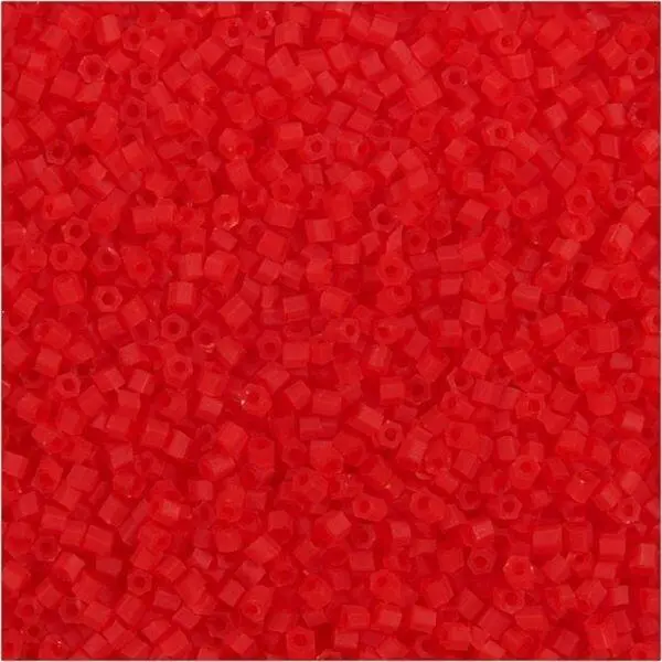 Rocaipärlor, Rörpärlor 1,7 mm Transparent röd