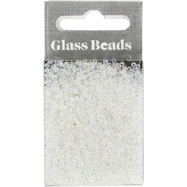 Rocaipärlor, glaspärlor 1,7 mm Vit