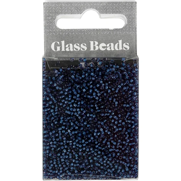 Rocaipärlor, glaspärlor 1,7 mm Mörkblå