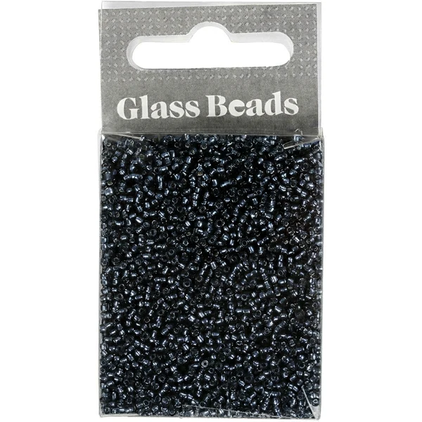 Rocaipärlor, glaspärlor 1,7 mm Mörkgrå
