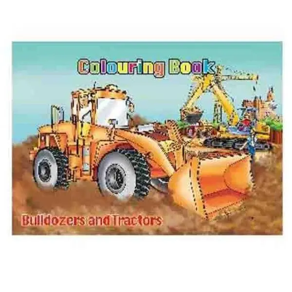 Målarbok A4 Bulldozers & Tractors, 16 sidor
