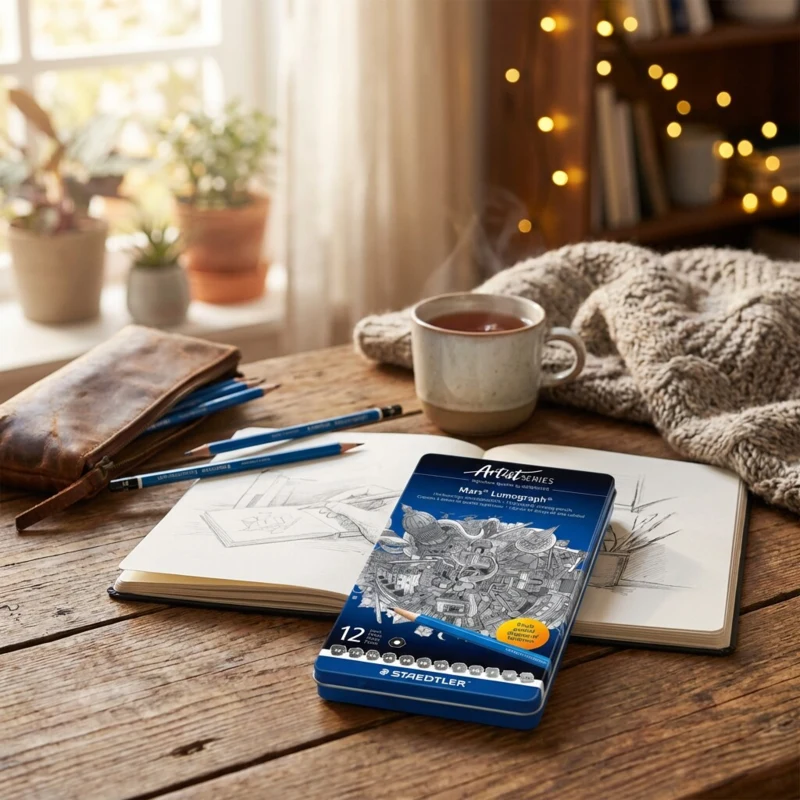 STAEDTLER Mars Lumograph Blyertsar, 12 st. – Huvudbild stängd