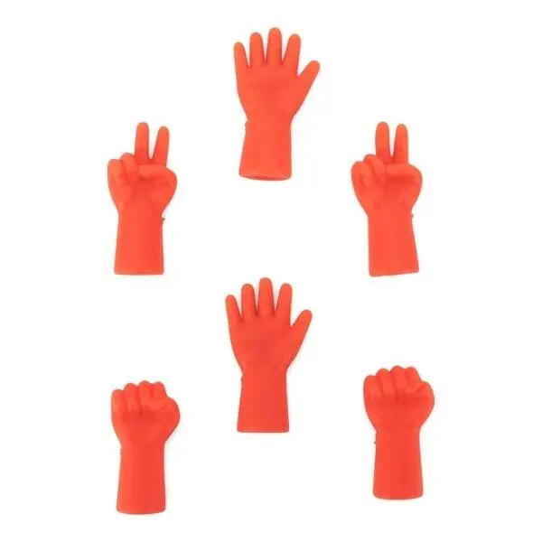 HobbyArts Silikon Stickskydd Händer 6 st orange
