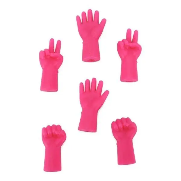 HobbyArts Silikon Stickskydd Händer 6 st pink