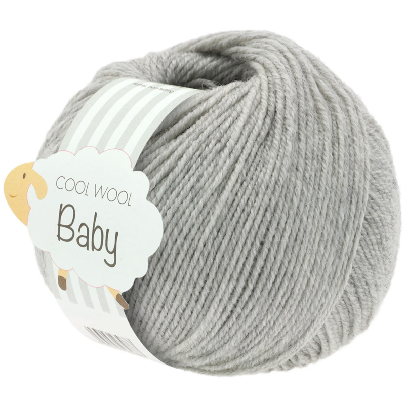 Lana Grossa Cool Wool Baby 206 Ljusgråmelerad