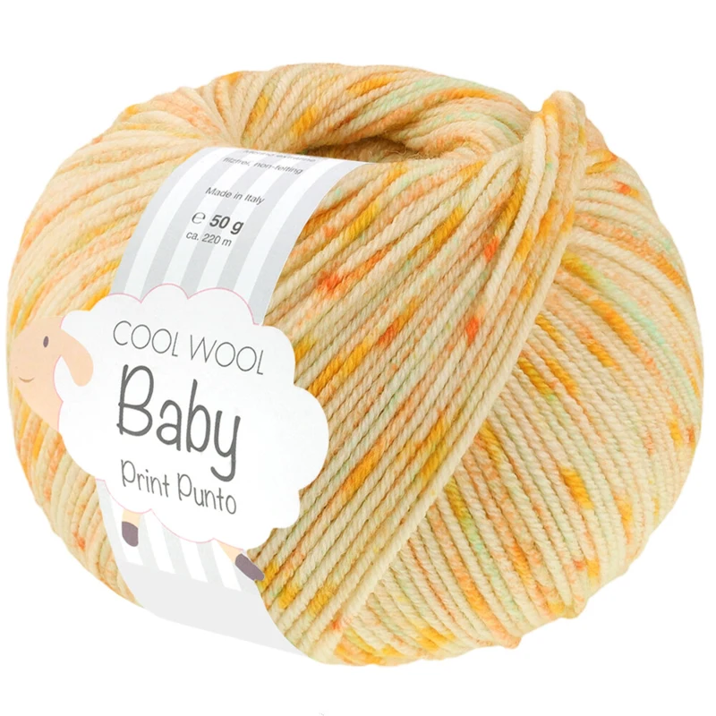 Lana Grossa Cool Wool Baby 374 Citrusgul/Gul/Turkos/Majgrön