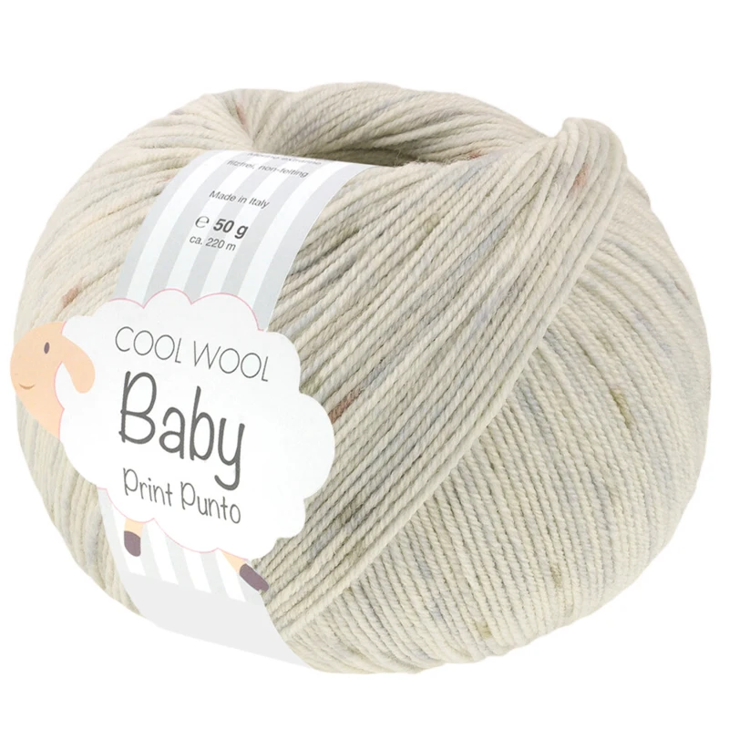 Lana Grossa Cool Wool Baby 376 Silvergrå/Taupe/Ljusgrå