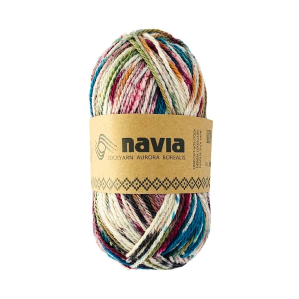 Navia Sock Yarn 520 Grön fläcking