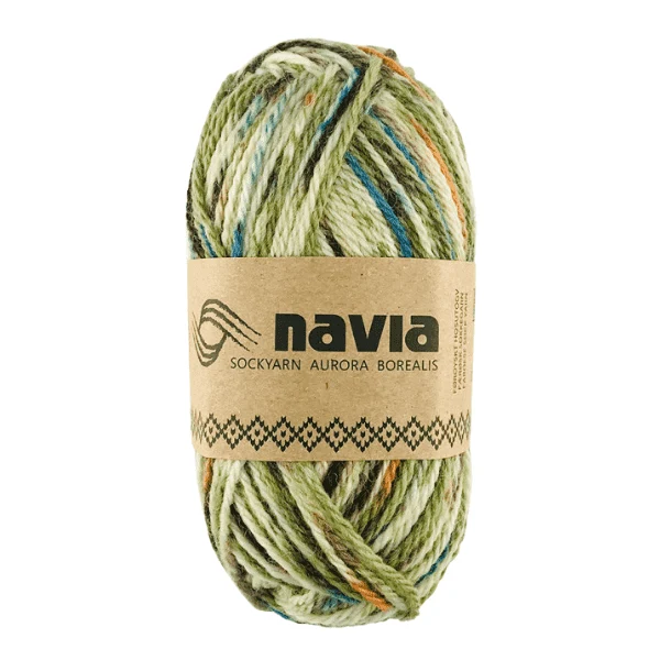Navia Sock Yarn 520 Grön fläckig